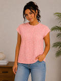 Blusa de Lunares con Botones Decorativos – Rosa