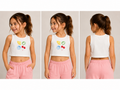 Top Crop Infantil con Estampado de Frutas