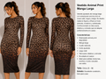 Vestido Animal Print de Manga Larga