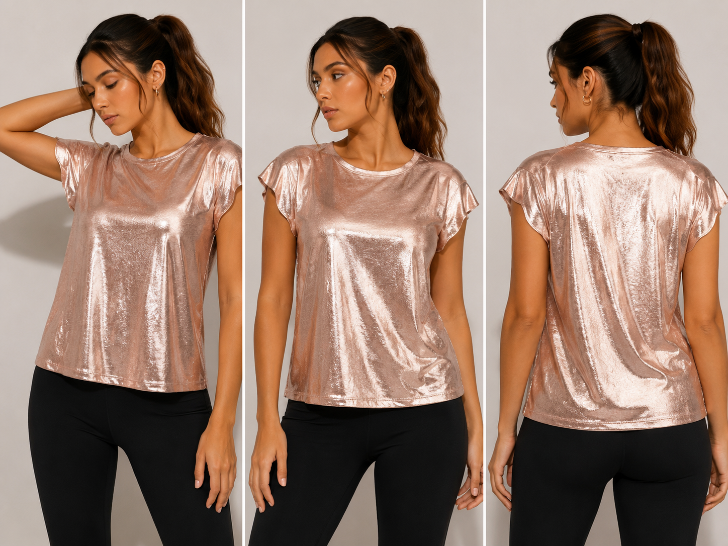 Blusa metálica rosa SHEIN – Talla XL