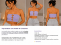 Top Bandeau Lila con Detalles de Corazones
