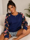 Suéter Casual con Mangas Estampadas Florales