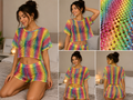 Blusa de Playa Tejida para Mujer – Multicolor