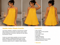 Vestido Halter Plisado Amarillo para Mujer