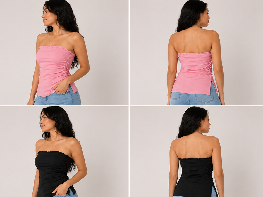 SHEIN | Top Strapless Fruncido para Mujer