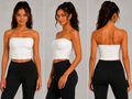 Crop Top Blanco Texturizado con Tirantes Finos