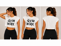 top Crop Deportivo "Gym Work" – Blanco