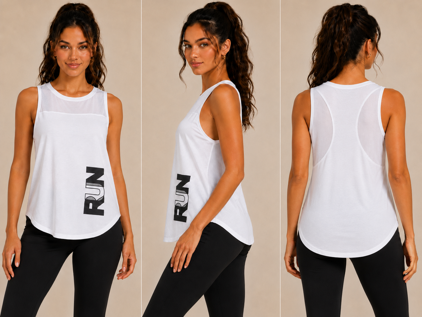Top Deportivo SHEIN RUN Blanco – Talla L